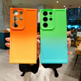 ไล่ระดับสีสองสี ตัวป้องกัน เคส Samsung Galaxy Note20 Ultra Note10 Plus Note9 Note8 Note10Lite Case เปลือกอวกาศ ป้องกันการตกขอ TPU อ่อนนุ่ม เคส