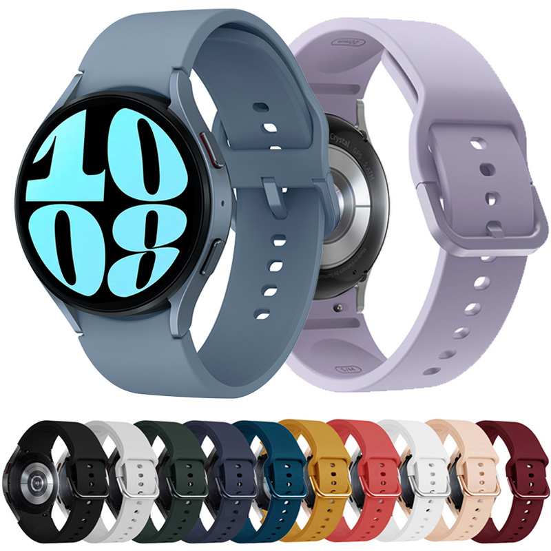สายนาฬิกาข้อมือซิลิโคน 20 มม. สําหรับ Samsung Galaxy Watch 5/4 44 มม. 40 มม. Galaxy Watch 6 classic 5 pro 46 มม. 45 มม. 47 มม. 43 มม.