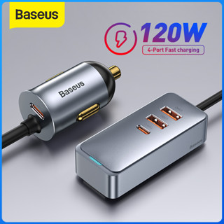 Baseus 120W PD ที่ชาร์จในรถยนต์ QC 3.0 PD 3.0 สําหรับ iPhone 14 13 12 Samsung Type-C USB Charger ที่ชาร์จโทรศัพท์ USB แบบพกพา