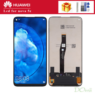 อะไหล่หน้าจอ LCD ดิจิไทเซอร์ ของแท้ สีดํา สําหรับ Huawei Nova 5z SPN-AL00 SPN-TL00