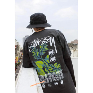 เสื้อยืดแขนสั้น พิมพ์ลาย stussy แฟชั่นคู่รัก สําหรับชาย และหญิง