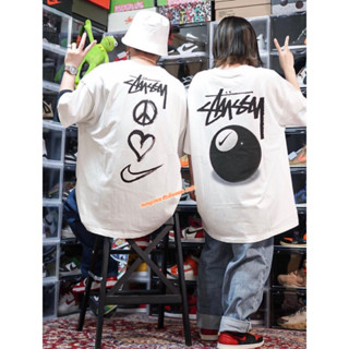 เสื้อยืดแขนสั้น พิมพ์ลาย stussy แฟชั่นคู่รัก สําหรับชาย และหญิง