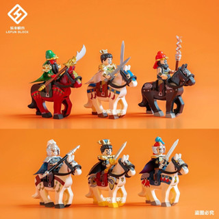 ฟิกเกอร์ตัวต่อ Diku Three Kingdoms Little Hero Liu Bei Guan Yu Zhang Fei Lu Bu Zhao ขนาดเล็ก สําหรับตกแต่งบ้าน