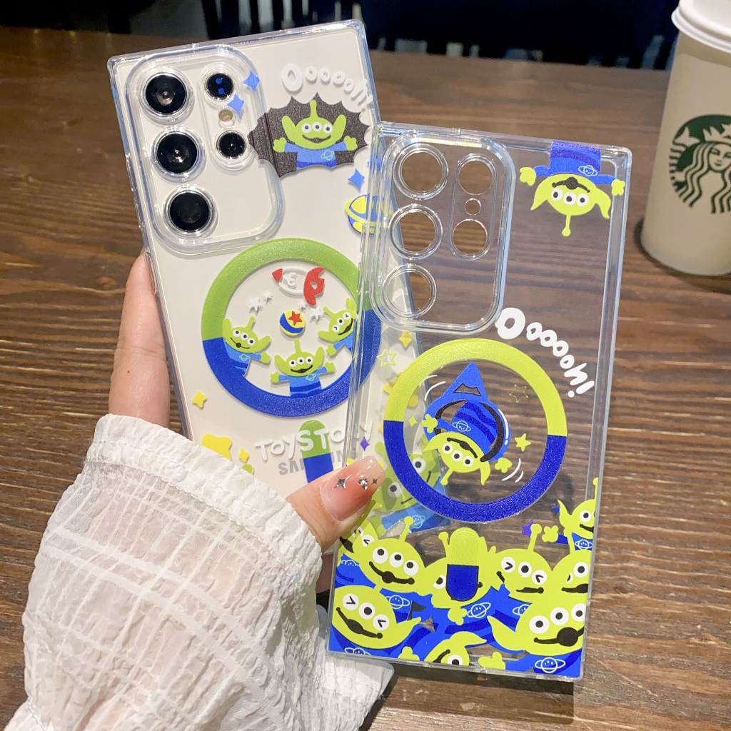 การ์ตูนน่ารัก ไคจูตัวน้อยสามตา Magnetic เคส Samsung Galaxy S25 Ultra S24 Ultra S23/S23 Plus S22 Ultra S25 Plus S25 S24 S21 Plus Case เคสโทรศัพท์ใหม่ TPU ซิลิโคนอ่อนนุ่มป้องกันการตก เคสมือถือซัมซุง