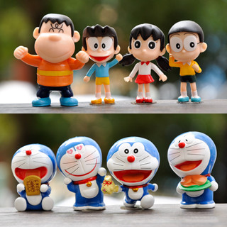 โมเดลฟิกเกอร์ PVC รูปการ์ตูนอนิเมะ Doraemon Nobita Nobi Honekawa Suneo Minamoto Shizuka Goda Takeshi Q Version ขนาด 5-7 ซม. สําหรับตกแต่งเค้ก จํานวน 8 ชิ้น ต่อชุด