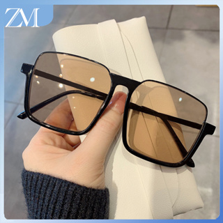 【ZM Glasses】แว่นตากันแดด กรอบโลหะ ทรงสี่เหลี่ยม ป้องกันรังสีอัลตราไวโอเลต ขนาดใหญ่ เข้ากับทุกการแต่งกาย สไตล์เกาหลี 158