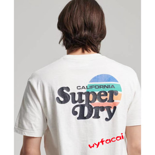 SUPERDRY เสื้อยืดแขนสั้น แบบแห้งเร็ว แฟชั่นสําหรับผู้ชาย