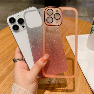 เคสโทรศัพท์ซิลิโคน TPU แบบนิ่ม กันกระแทก ป้องกันเลนส์กล้อง แต่งกลิตเตอร์ ไล่โทนสี สําหรับ Y22s Y35 Y22 Y16 Y02s VivoY35 VivoY22 VivoY22s 4G 2022