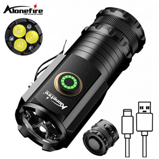 Alonefire X22 ไฟฉาย EDC LED 3 ดวง สว่างมาก ขนาดเล็ก พกพาง่าย ชาร์จได้ กันน้ํา พร้อมไฟฉายลูมินัส 18350 1600LM ATR สําหรับเดินป่า ตั้งแคมป์