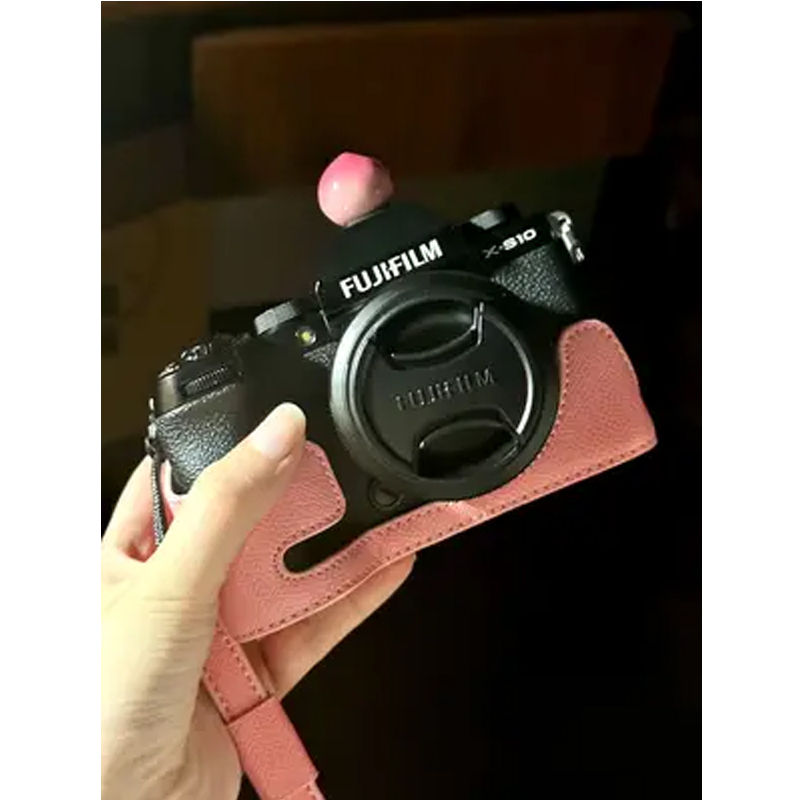 สําหรับ Fuji Film XS10 XS20 ชุดหน้าอกหนัง PU เคสกล้องแฟชั่นพร้อมการเปิดแบตเตอรี่