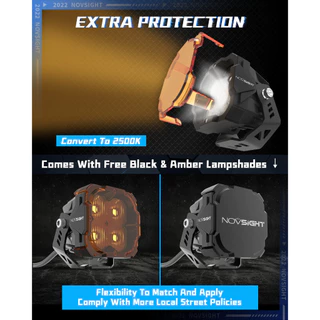 Novsight WL1 ทุกสภาพอากาศ 3 นิ ้ ว Cube LED Pods Off-road ขับรถหมอก Spotlight Floodlight 40W High Lumen 6500K สีขาว 2500K Amber Super Bright 2 ชิ ้ น