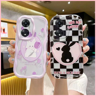 เคส OPPO A16 4G A16S A54S A54 4G A95 4G A74 4G A94 4G Reno 5F A55 4G A77 4G A77S A57 2022 4G A57S A98 5G Reno 8T 5G Reno 8T 4G A17 A17K A16K A16E K3 Reno 10 5G Reno 10 Pro 5G เคส กรณีครีมกระต่ายรอบขอบโทรศัพท์กรณี