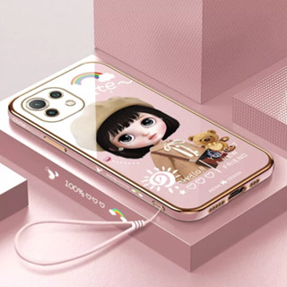 เคสโทรศัพท์มือถือ ลายการ์ตูนเด็กผู้หญิงเบเร่ต์ พร้อมสายคล้อง สําหรับ Xiaomi 8 Xiaomi 9 Xiaomi 10 Xiaomi 10S Xiaomi 10 lite Xiaomi 11 Xiaomi 11 lite