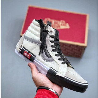 Va&amp;0ons Vault Sk8-Hi Cap LX Deconstructivism รองเท้าผ้าใบลําลอง ข้อสูง สีดํา -2419