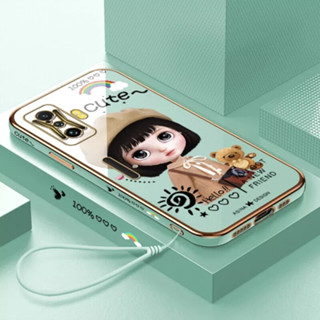 เคสโทรศัพท์มือถือ ลายการ์ตูนเด็กผู้หญิงเบเร่ต์ พร้อมสายคล้อง สําหรับ Xiaomi A1 4G 2022 Xiaomi A1 5X Xiaomi 6X A2 Xiaomi POCO F3 Xiaomi POCO F3 GT