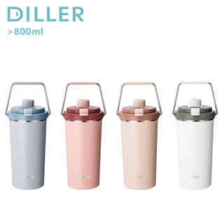 Diller แก้วกระติกน้ําร้อน สเตนเลส 316 มีฉนวนสุญญากาศ พร้อมหลอดดูด SUS316 800 มล. สําหรับกลางแจ้ง MLH9109