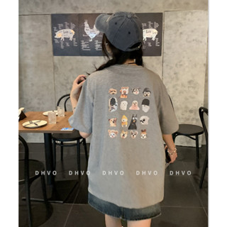 พร้อมส่ง LANBOS WE11DONE เสื้อยืดแขนสั้น ทรงหลวม ลายการ์ตูนลูกสุนัข สําหรับผู้ชาย และผู้หญิง