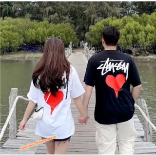 STUSSY เสื้อยืด ทรงหลวม สไตล์เกาหลี สําหรับทุกเพศ