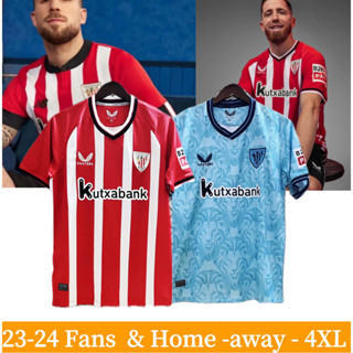 เสื้อกีฬาแขนสั้น ลายทีมชาติฟุตบอล Bilbao 24 ชั่วโมง 23-24 ชุดเหย้า เยือน ไซซ์ S-4XL