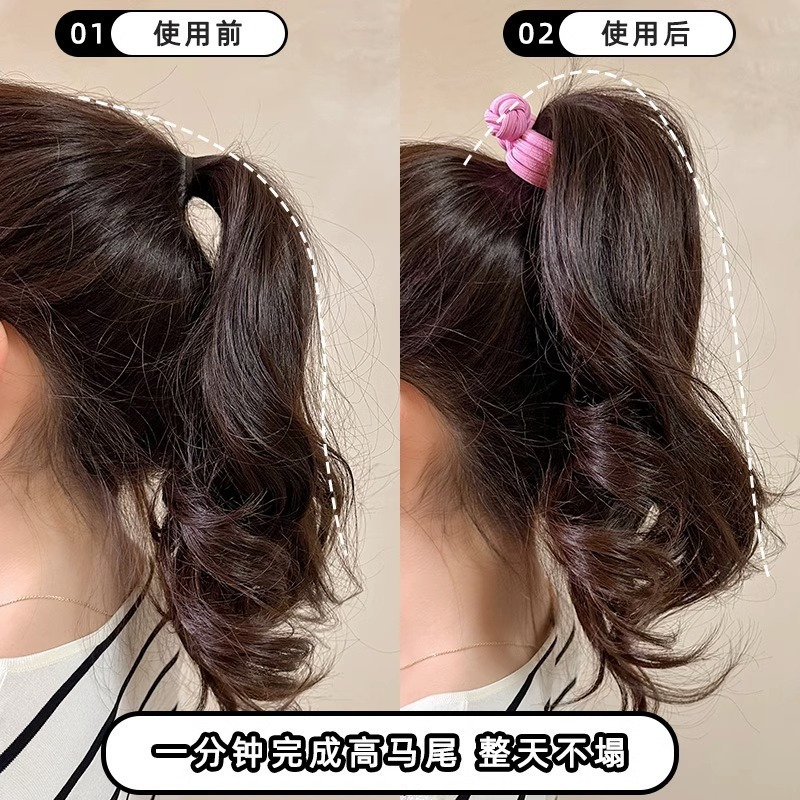 [10 สี] โดปามีน จีน ผูกปม เชือกรัดผม ยางรัดผมหางม้าสูง หนา หญิง ins สูง ค่า เชือกผม เครื่องประดับผม ขายส่ง