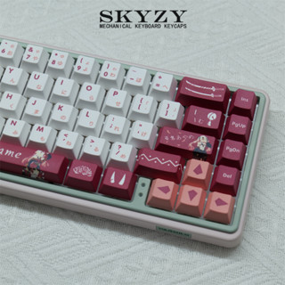 Nakiri Ayame Keycaps Cherry Profile ลายการ์ตูนอนิเมะ PBT Dye Sub ปุ่มกดคีย์บอร์ด Keycap