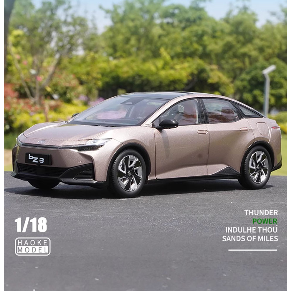 1: 18. FAW Toyota bZ3 e-TNGA 2023 TOYOTA โมเดลรถจําลองโลหะผสม