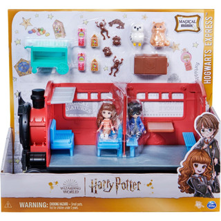 Wizarding World Harry Potter, Magical Minis Hogwarts Express Train Toy Playset with 2 Exclusive Figures, 10 Accessories ชุดของเล่นฟิกเกอร์ Wizarding World Harry Potter Magical Minis Hogwarts Express Train พร้อมฟิกเกอร์พิเศษ 2 ชิ้น 10 ชิ้น