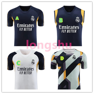 เสื้อกีฬาแขนสั้น ลายทีมฟุตบอล Real Madrid 23 24 ไซซ์ S-XXL