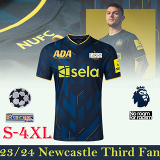 เสื้อกีฬาแขนสั้น ลายทีมชาติฟุตบอล NCU newcastle Third 23 24 ไซซ์ S - 4XL ชุดเหย้า สําหรับผู้ชาย