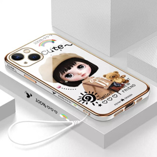 เคสโทรศัพท์มือถือ ลายการ์ตูนเด็กผู้หญิงเบเร่ต์ พร้อมสายคล้อง สําหรับ Hot 12 Hot 12i Hot 12PLAY Hot 30PLAY