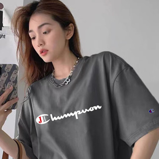 Champion เสื้อยืดแขนสั้น ผ้าฝ้าย ทรงหลวม สไตล์จีน สําหรับผู้ชาย และผู้หญิง MG66J