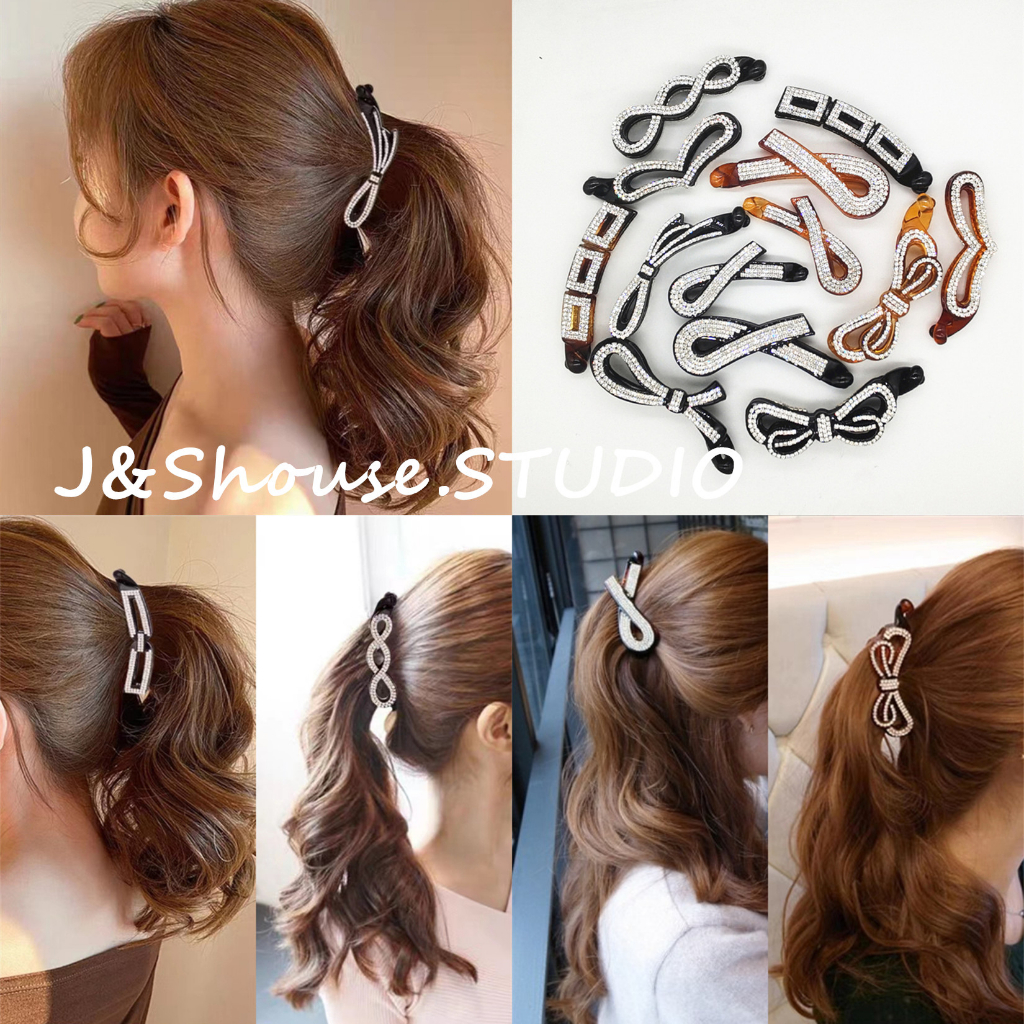 Kf349 เกาหลีแฟชั่นใหม่ยอดนิยม rhinestone กล้วยคลิป claw clamp grip อุปกรณ์เสริมผู้หญิง