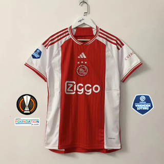 เสื้อกีฬาแขนสั้น ลายทีมชาติฟุตบอล Ajax 23 24 ชุดเหย้า ไซซ์ S - 4XL