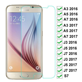 ฟิล์มกระจกนิรภัยกันรอยหน้าจอ แบบใส สําหรับ Samsung Galaxy S7 A3 A5 A7 2017 J3 J5 J7 2016 2017 S5 S6 2 ชิ้น