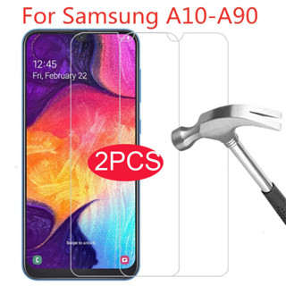 กระจกนิรภัยกันรอยหน้าจอ แบบไม่เต็มจอ สําหรับ Samsung Galaxy A10 A20 A30 A40 A50 A70 A80 a90 A31 A51 A71 A14 A34 2 ชิ้น