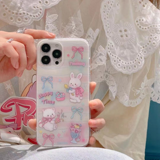 เคสโทรศัพท์มือถือ ลายการ์ตูนกระต่ายน่ารัก สําหรับ iPhone 11 12 12pro 12promax 13 13promax 14 14pro 14promax