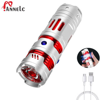 Annelc ไฟฉาย EDC Type-C ชาร์จ USB สําหรับตั้งแคมป์ เดินป่า