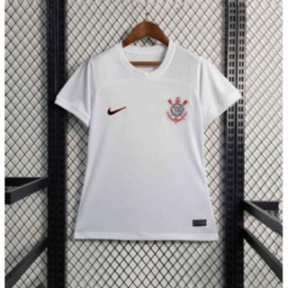 เสื้อกีฬาแขนสั้น ลายทีมชาติฟุตบอล Corinthians 2023-24 ชุดเหย้า สําหรับผู้หญิง