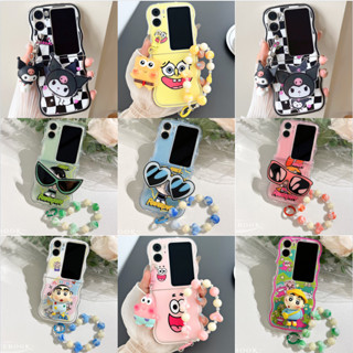 เคสโทรศัพท์มือถือ แบบฝาพับ กันกระแทก ลายการ์ตูน Powerpuff Girls พร้อมช่องใส่แว่นตา และสายคล้องข้อมือ สําหรับ OPPO Find N2