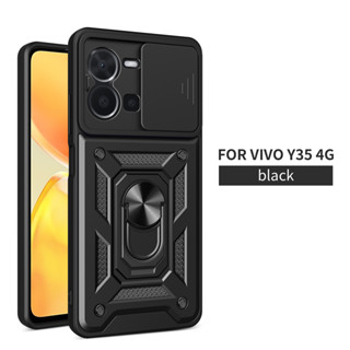 เคสโทรศัพท์มือถือ กันกระแทก พร้อมแหวนแม่เหล็กตั้งโทรศัพท์ สําหรับ VIVO Y36 V27e V25e Y35 Y16 Y77 V23e Y20S Y21 V27Pro Y76 Y15S V21