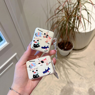 เคสหูฟังบลูทูธไร้สาย ลายการ์ตูนแพนด้าน่ารัก สีขาว สําหรับ Apple AirPods 3 1 2 Pro เคสหูฟังไร้สายบลูทู ธ