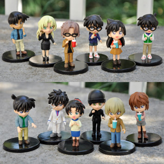 โมเดลฟิกเกอร์ PVC รูปการ์ตูนอนิเมะยอดนักสืบโคนัน Edogawa Konan Kudou Shinichi Haibara Ai Mouri Ran สําหรับตกแต่งบ้าน 12 ชิ้น ต่อชุด