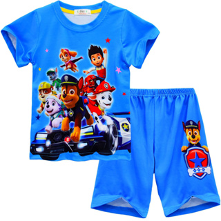 ชุดนอนเสื้อยืด พิมพ์ลายการ์ตูน PAW Patrol และกางเกงขาสั้น แฟชั่นฤดูร้อน สําหรับเด็กผู้ชาย อายุ 3-9 ปี 2 ชิ้น