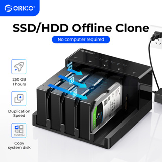 ORICO USB 3.0 ไปยัง SATA ฮาร์ดไดรฟ์ภายนอก 5 Bay Docking Station พร้อม Duplicator ออฟไลน์ Clone Function สำหรับ HDD SSD (6558US3)