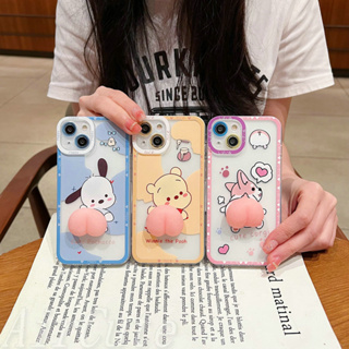 เคส Samsung A13 A12 M12 A11 M11 A04 A04S A03 A03S A02 M02 A71 A53 A52 A52S A51 A50 A50S A30 A30S A20 A10 4G 5G Transparent Dog Bear Relieve Stress Buttocks Soft Case