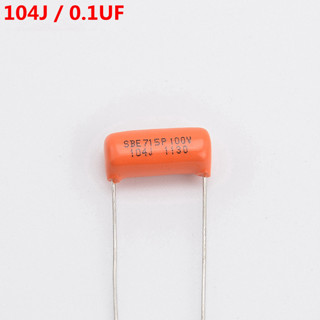 Cde ตัวเก็บประจุโพลีโพรพีลีน .01uF 715P 104J 100V สีส้ม สําหรับกีตาร์ เบส 1 ชิ้น