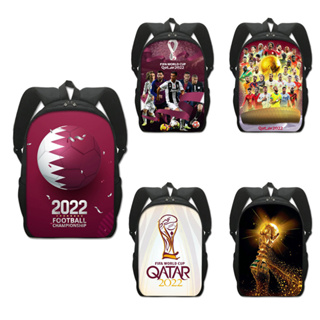 ใหม่ Qatar World Cup กระเป๋าเป้สะพายหลัง ผ้าโพลีเอสเตอร์ เหมาะกับการพกพาเดินทาง เล่นกีฬา ฟุตบอล สําหรับเด็กผู้ชาย ผู้หญิง