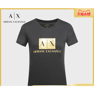 Armani เสื้อยืดแขนสั้นลําลอง ผ้าฝ้าย พิมพ์ลาย สําหรับผู้ชาย และผู้หญิง