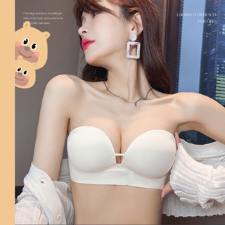 🎀bearbra🎀ญี่ปุ่นสนับสนุนหน้าอกที่ไม่มีสายหนังยกทรง, ผู้หญิงบางท่อกันลื่นด้านบน, ชุดชั้นในที่มองไม่เห็น, หน้าอกเล็กรวบรวมbra