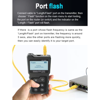 Noyafa NF-8209 Network Cable Tester Intelligent Cable Tracker POE Tester Cable Continuity Checking DC Power and Switch Loop-Back Test PoE Detector
